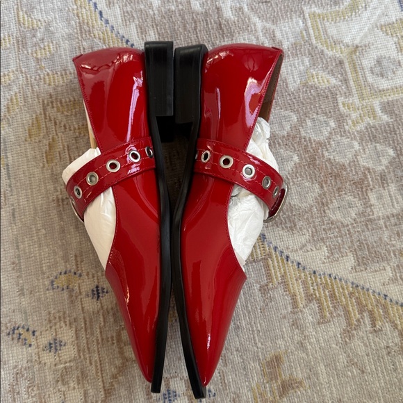 NEW Anthropologie Maeve Pointed-Toe Moto Mary Jane Flats Size 39 - Picture 3 of 10